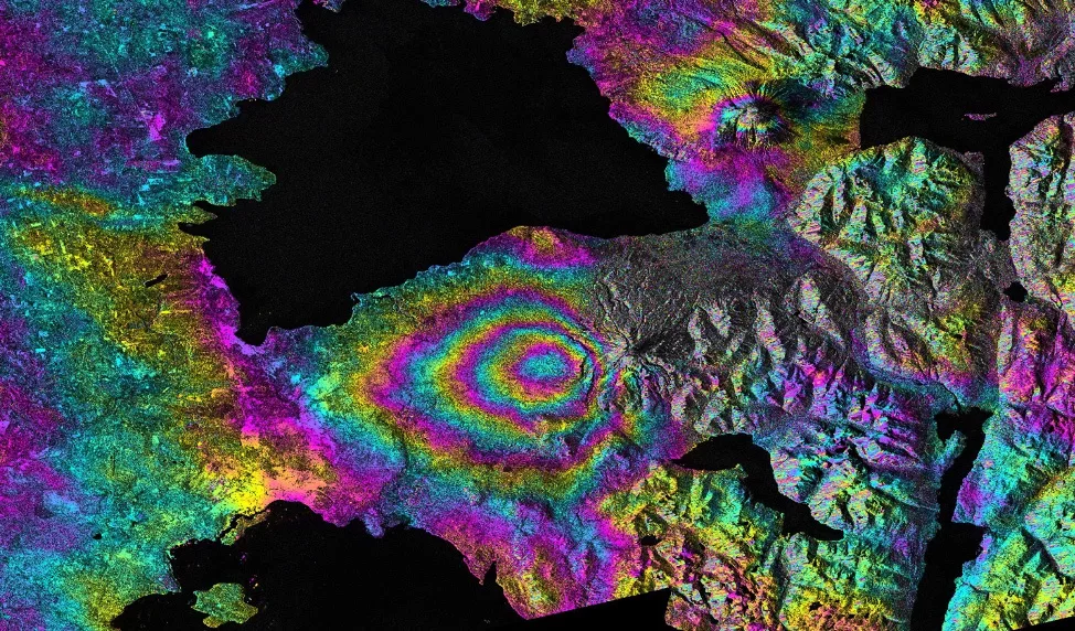 example SAR data overlaid on map