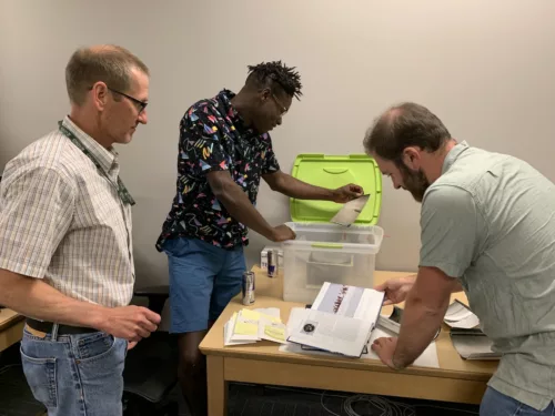 Interns working at the USGS