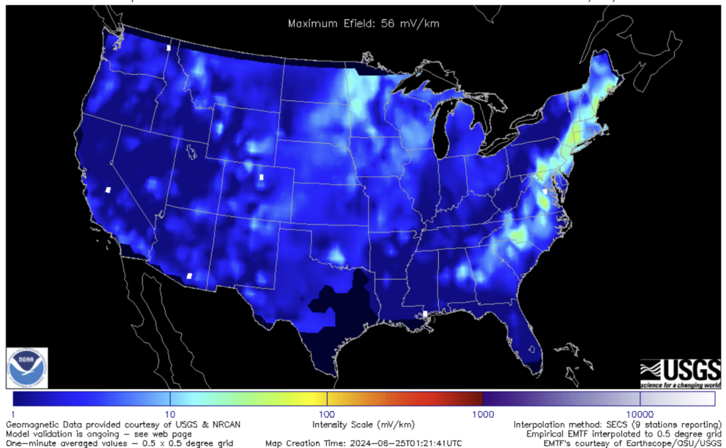 screenshot of US map forecast model