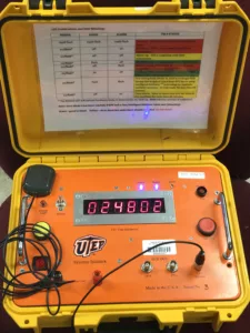 A yellow orange rectangular device