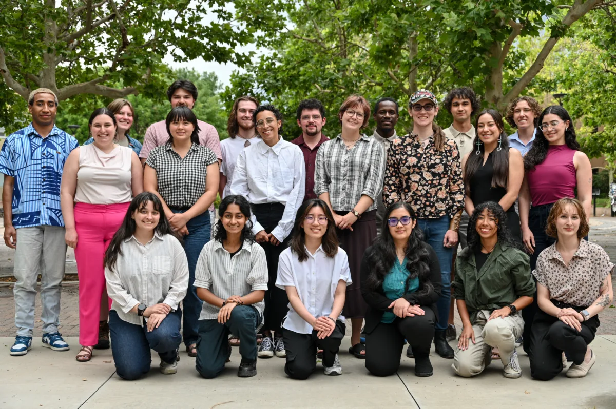 Interns pose for a photo at orientation week.