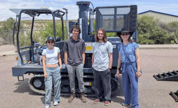 interns pose for a photo at EarthScope's Primary Instrumentation Center in Socorro, NM 