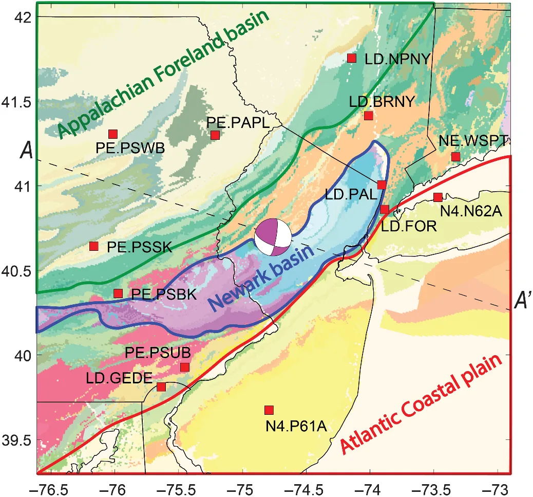 Map of the surrounding region.