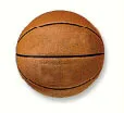 Illustration of a perfectly round basketball.